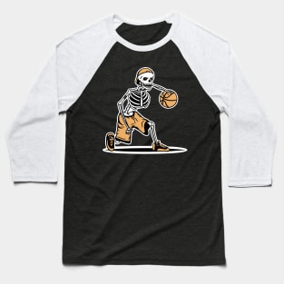 Cool skeleton basketball player dribbling Baseball T-Shirt